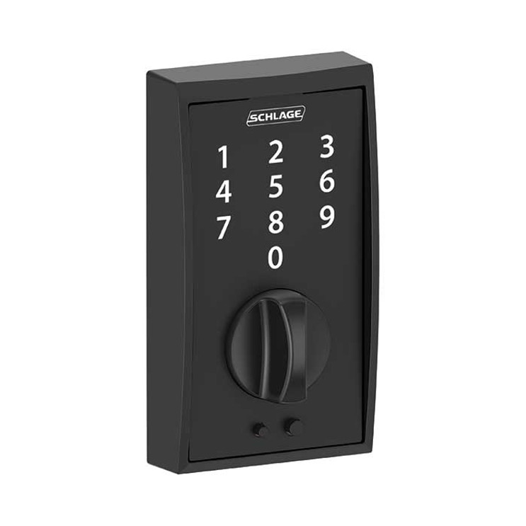 Schlage Residential BE375 Touchscreen Deadbolt, Century Trim, Matte Black