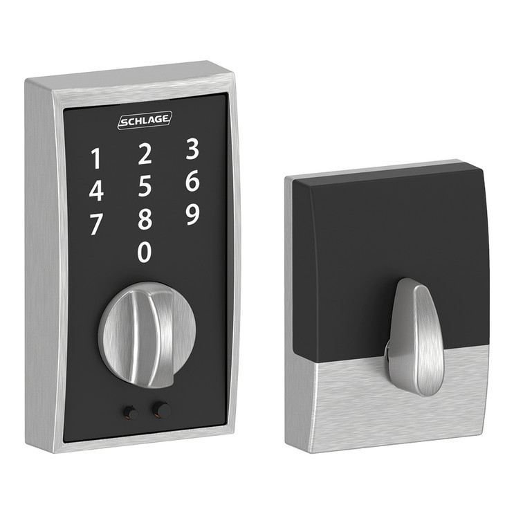 Schlage Residential BE375 Touchscreen Deadbolt, Century Trim, Satin Chrome