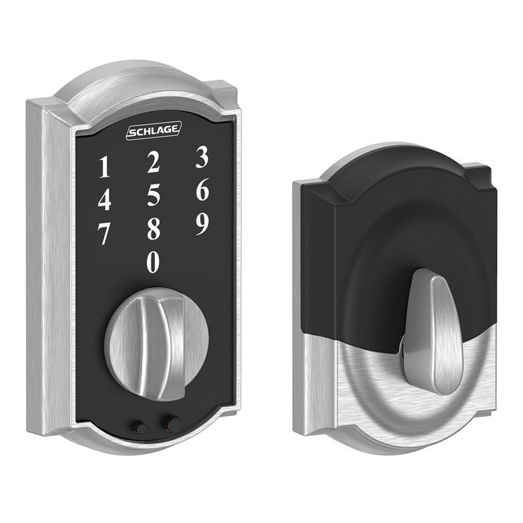 Schlage Residential BE375 Touchscreen Deadbolt, Camelot Trim, Satin Chrome