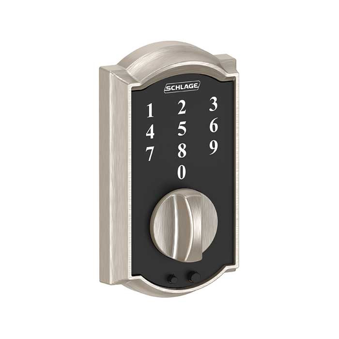 Schlage Residential BE375 Touchscreen Deadbolt, Camelot Trim, Satin Nickel