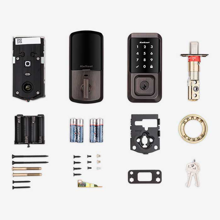 Kwikset Halo Wi-Fi Enabled 939 Touchscreen Deadbolt Electronic Smartkey With Round Corner Adjustable 20 Minute Ul Latch And Round Corner Strike, Venetian Bronze