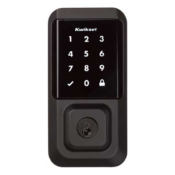 Kwikset Halo Wi-Fi Enabled 939 Touchscreen Deadbolt Electronic Smartkey With Round Corner Adjustable 20 Minute Ul Latch And Round Corner Strike, Matte Black