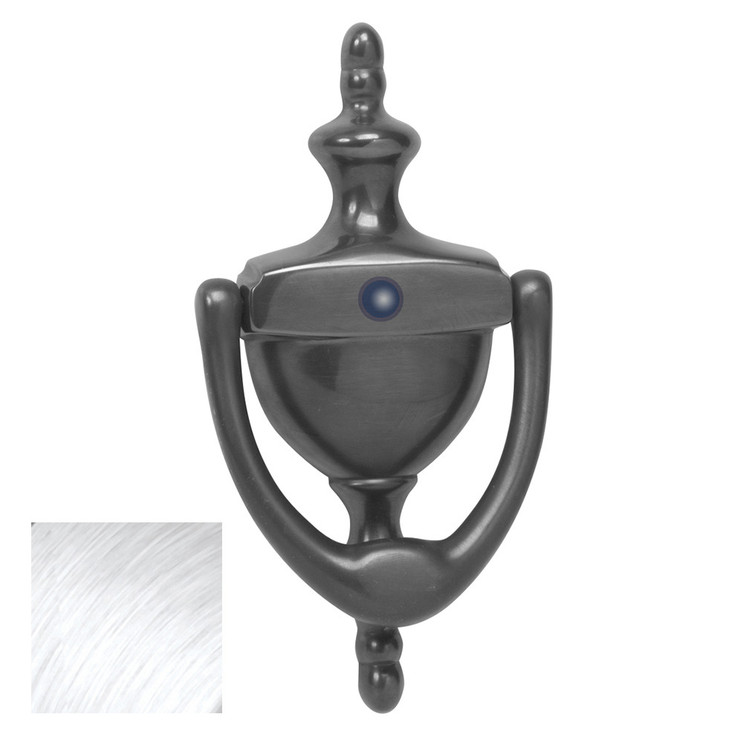 Ives Door Knocker With U701 Viewer With, Bolts Through, Forged Brass, For 1-5/8" To 2-1/8" Thickness, 3-15/16" Ctc, Satin Chrome
