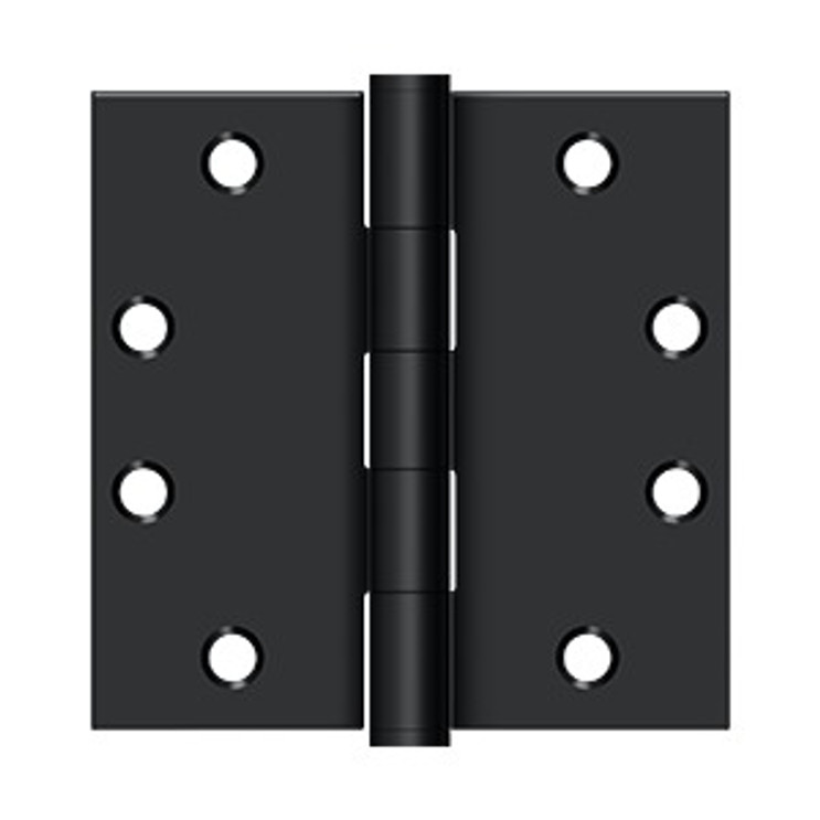 Deltana 4-1/2" X 4-1/2" Square Corner Hinge Residential Steel, .13 Thickness, Paint Black (Pair)
