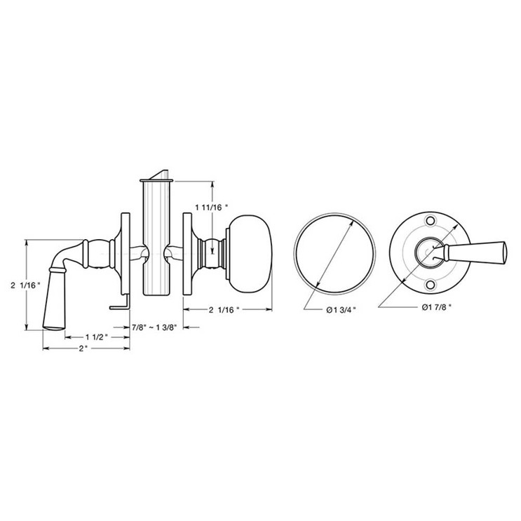 Deltana Storm Door Latch, Round Tubular Lock, 7/8" 1-3/8" Thickness, 1-3/4" Backset, Oil Rubbed Dark Bronze