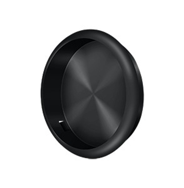 Deltana Flush Pull Round, 2-1/2" Diameter Face, 2-1/8" Base Size, Paint, Matte Black