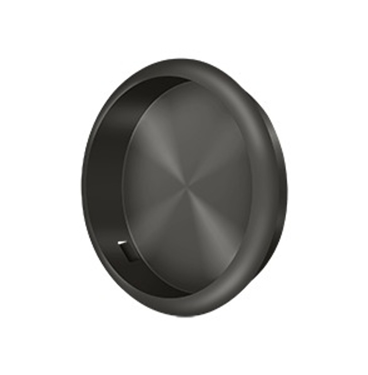 Deltana Flush Pull Round, 2-1/2" Diameter Face, 2-1/8" Base Size, Oil Rubbed Dark Bronze