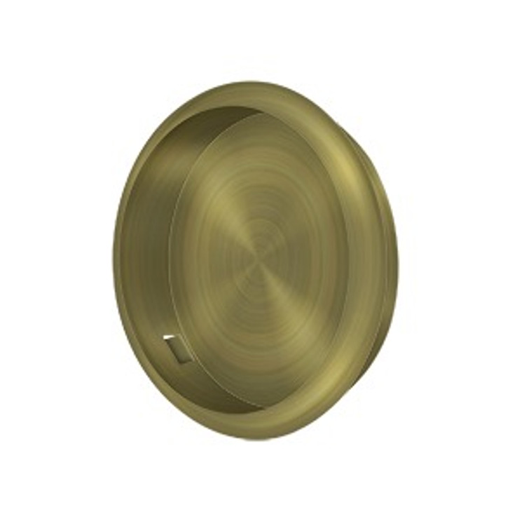 Deltana Flush Pull Round, 2-1/2" Diameter Face, 2-1/8" Base Size, Satin Brass Blackened