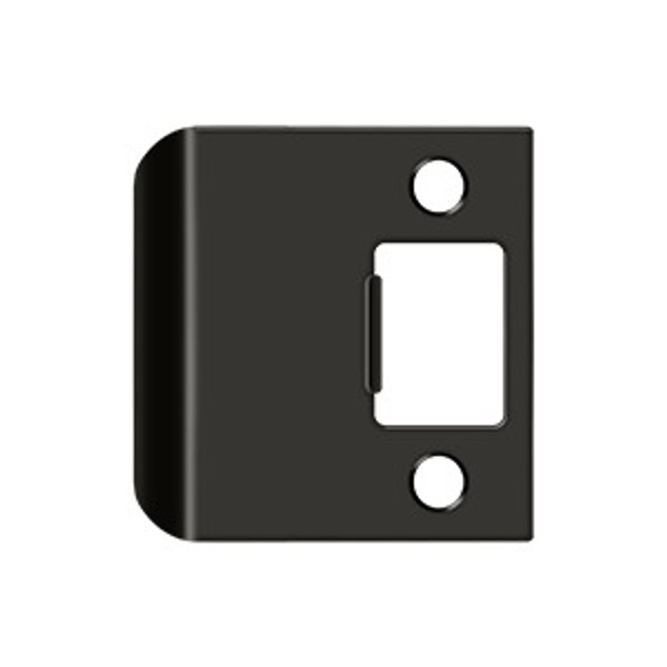 Deltana Extended Lip Strike Replacement For Residential Locks, 2-1/4" X 2-1/4", 1-3/4" Extension, Oil Rubbed Dark Bronze