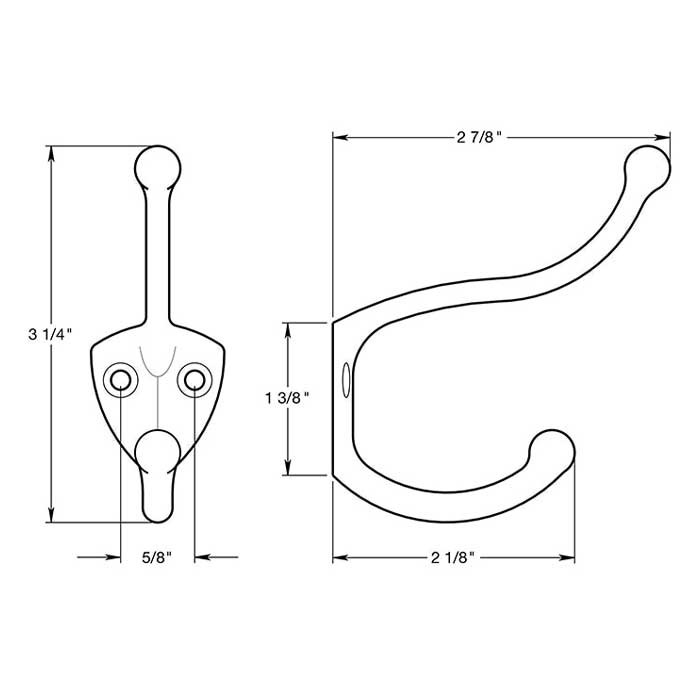 Deltana Coat And Hat Hook, Matte Black