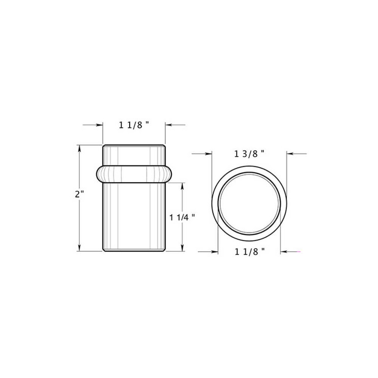 Deltana Universal Floor Bumper 2", Solid Brass, Satin Nickel