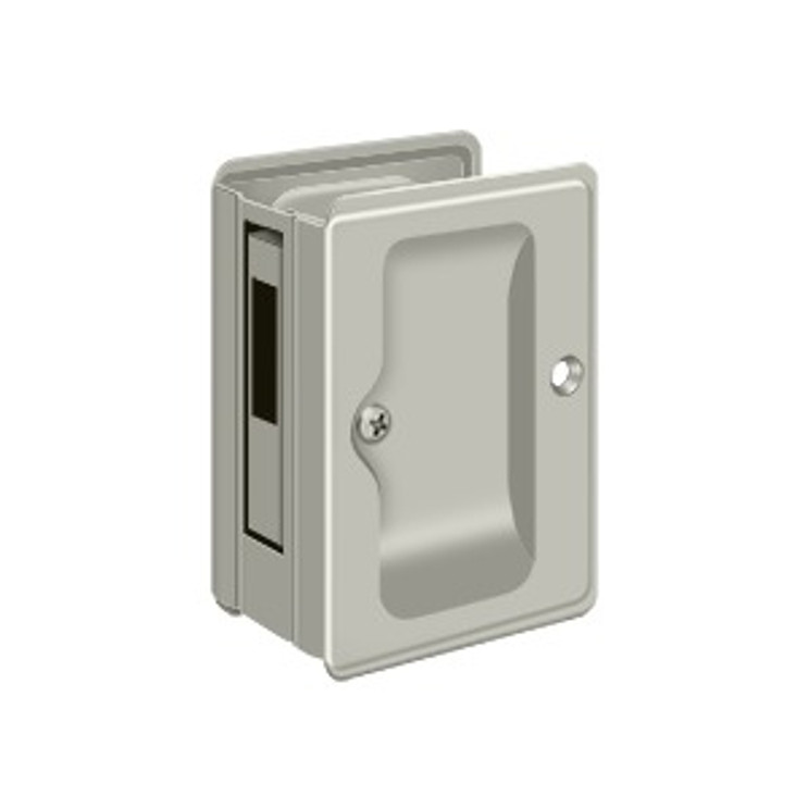 Deltana Pocket Door Lock-Sliding Door Receiver Hd, Adjustable, 3-1/4" X 2-1/4", Satin Nickel