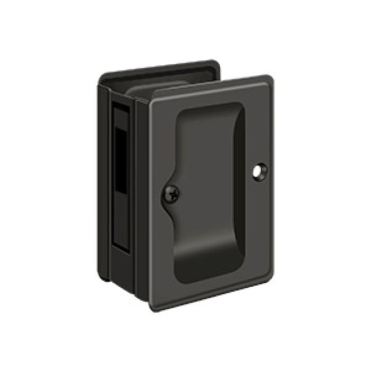 Deltana Pocket Door Lock-Sliding Door Receiver Hd, Adjustable, 3-1/4" X 2-1/4", Oil Rubbed Dark Bronze
