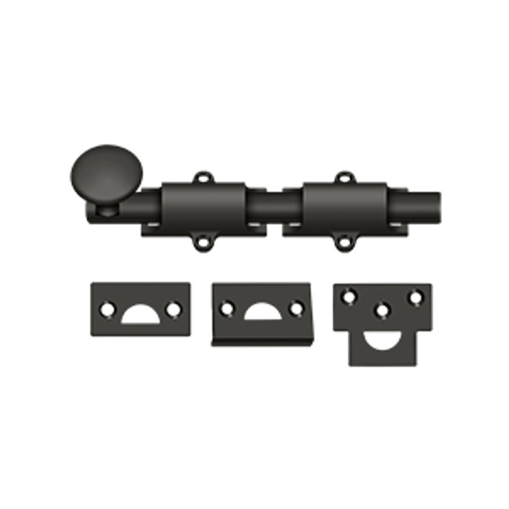Deltana 6" Surface Bolt Rod, Hd, Oil Rubbed Dark Bronze
