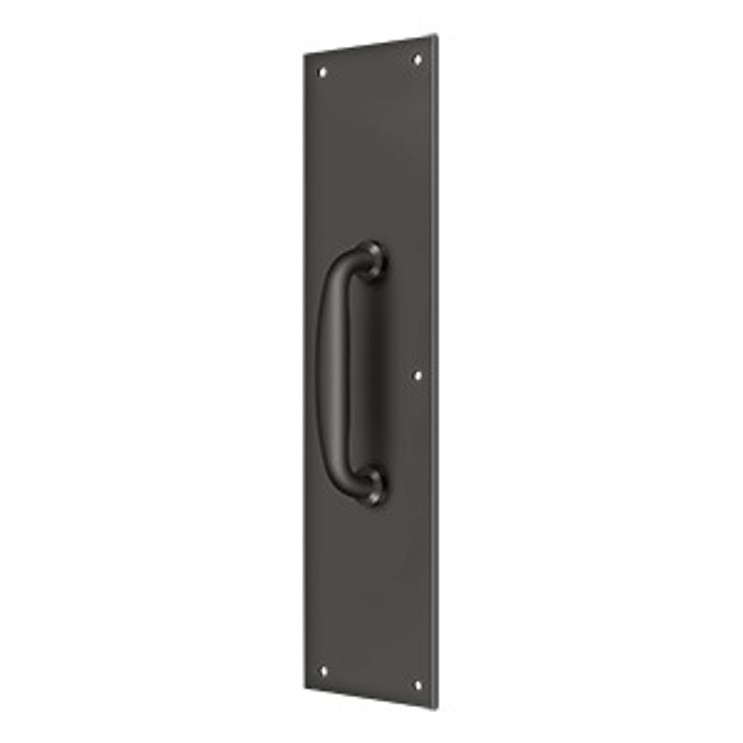 Deltana Pull Plate 3-1/2" X 15" With 5-1/2" Handle, Oil Rubbed Dark Bronze