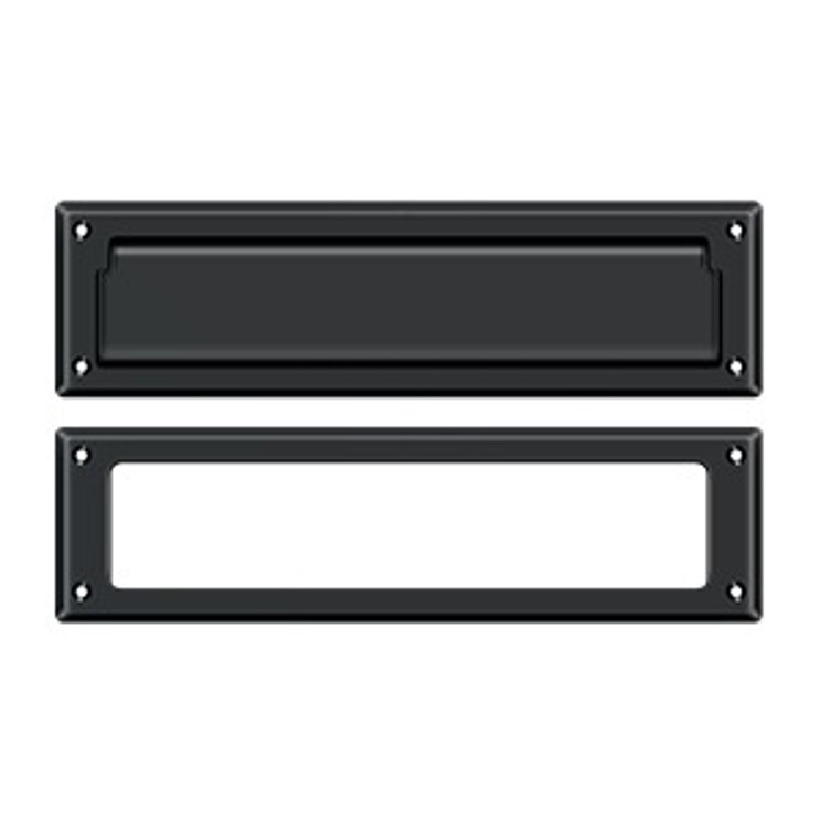 Deltana Mail Slot 13-1/8" With Interior Frame, Solid Brass, Matte Black