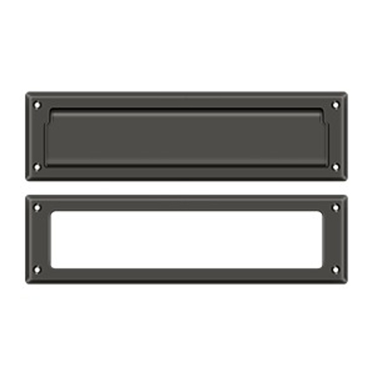 Deltana Mail Slot 13-1/8" With Interior Frame, Solid Brass, Oil Rubbed Dark Bronze