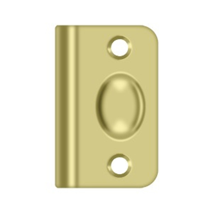 Deltana Strike Plate For Ball Catch For, 2-1/8" X 1-3/8", Solid, Bright Polished Brass