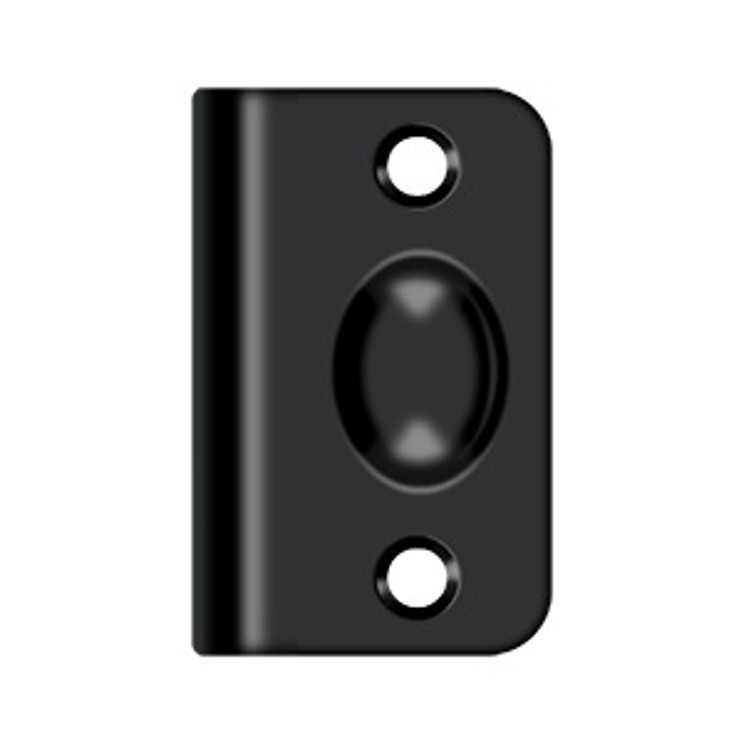 Deltana Strike Plate For Ball Catch For, 2-1/8" X 1-3/8", Solid Brass, Matte Black