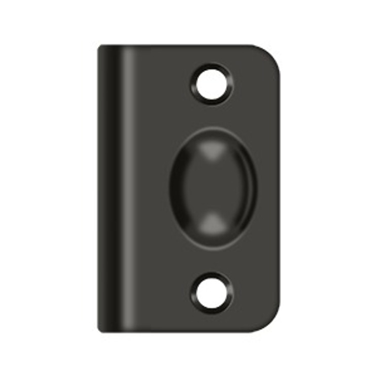Deltana Strike Plate For Ball Catch For, 2-1/8" X 1-3/8", Solid Brass, Oil Rubbed Dark Bronze