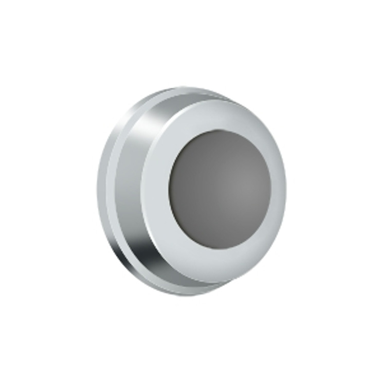 Deltana Wall Bumper Flush 1" Diameter, Bright Polished Chrome