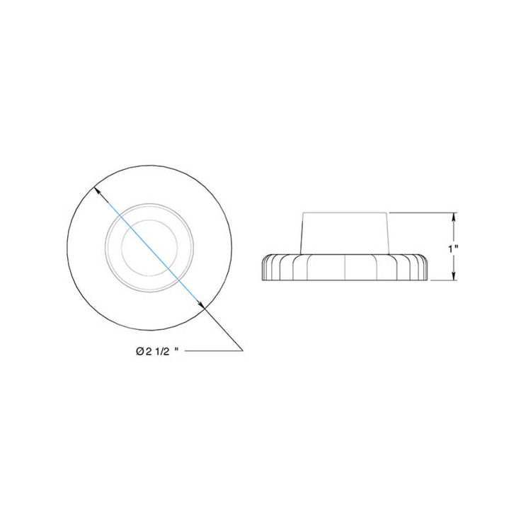 Deltana Wall Bumper Mount, Concave Flush, 2-1/2" Diameter, Satin Nickel