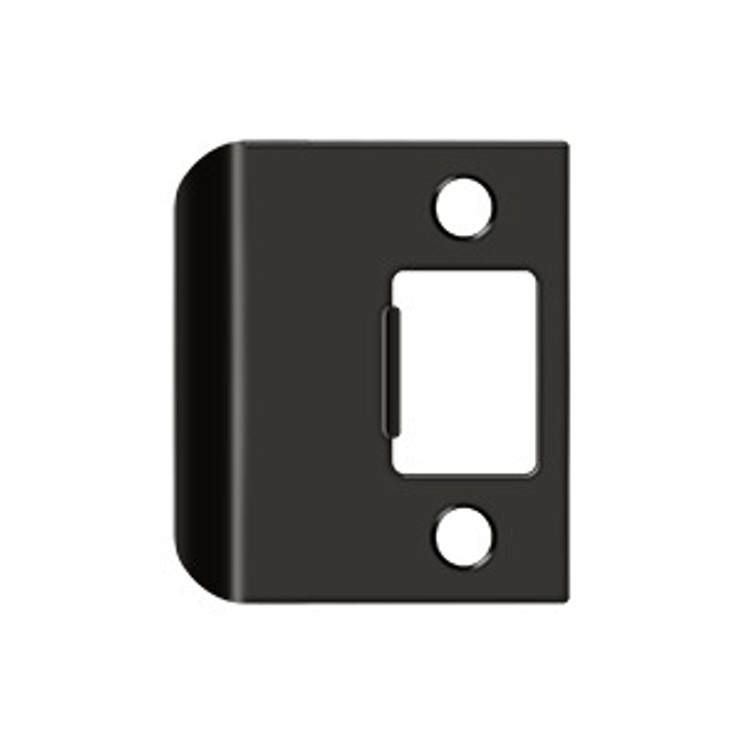 Deltana Extended Lip Strike Replacement For Residential Locks, 2-1/4" X 2", 1-1/2" Extension, Oil Rubbed Dark Bronze