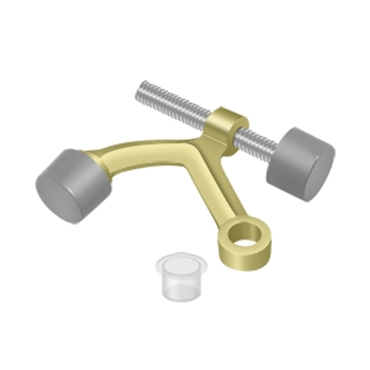 Deltana Hinge Pin Door Stop, Mounted, Solid, Bright Polished Brass