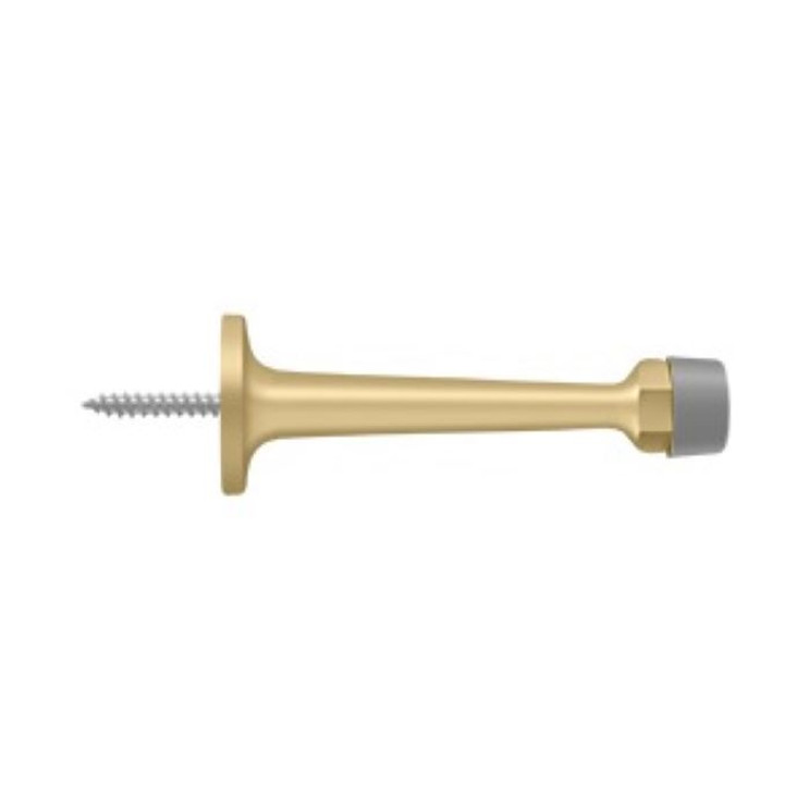 Deltana Baseboard Door Bumper 3-1/4", Solid, Satin Brass