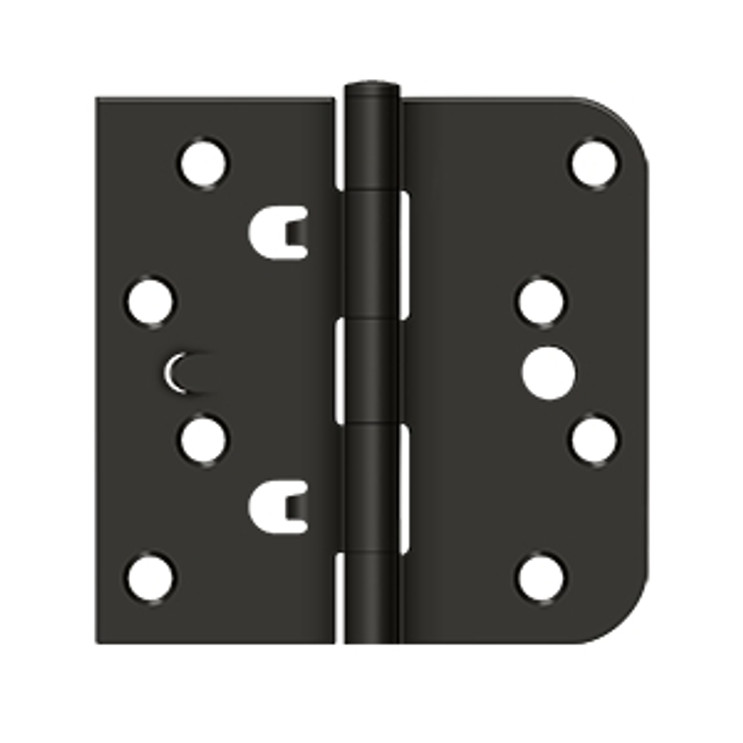 Deltana 4" X 4" X 5/8" Square And Round Corner Hinge Steel, .085 Thickness, Oil Rubbed Dark Bronze