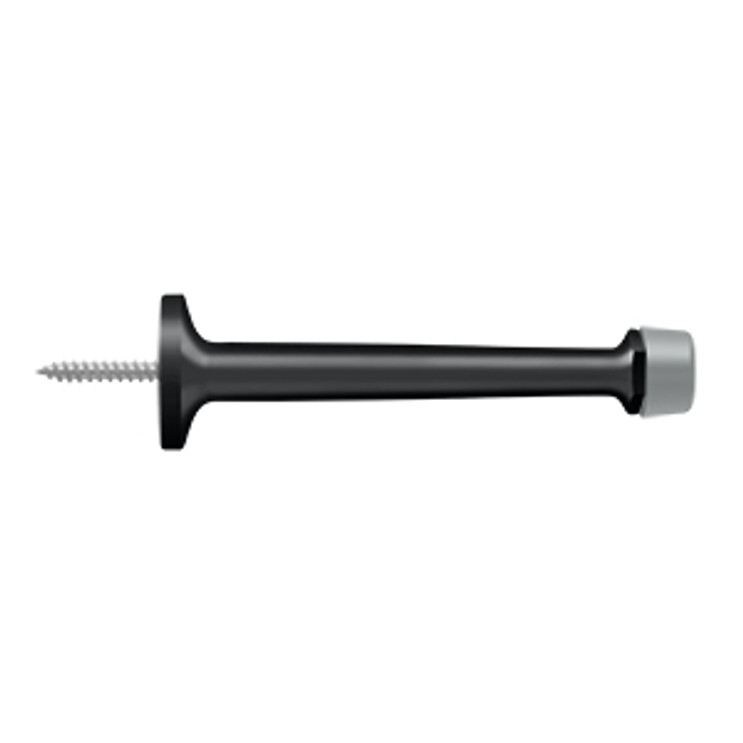 Deltana Baseboard Door Bumper 4", Solid Brass, Matte Black