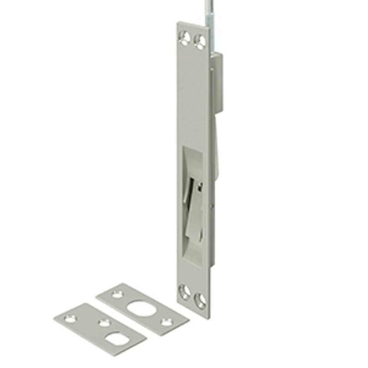 Deltana 12" Extension Flush Bolt, Solid Brass, Satin Chrome