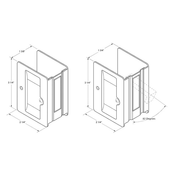 Deltana Pocket Door Lock-Passage Hd, Adjustable, 3-1/4" X 2-1/4", 1-3/8" Thickness, Painted, Matte Black
