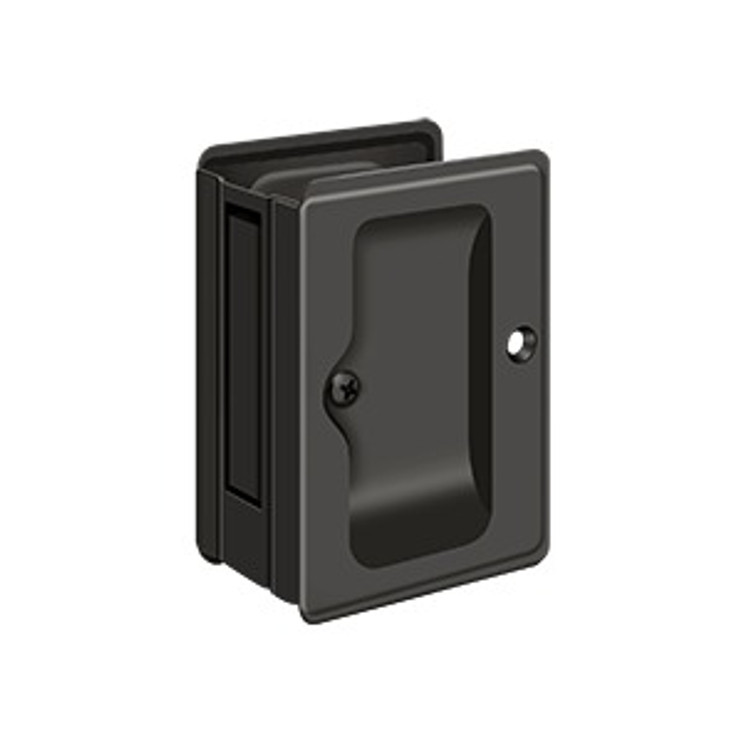 Deltana Pocket Door Lock-Passage Hd, Adjustable, 3-1/4" X 2-1/4", 1-3/8" Thickness, Oil Rubbed Dark Bronze