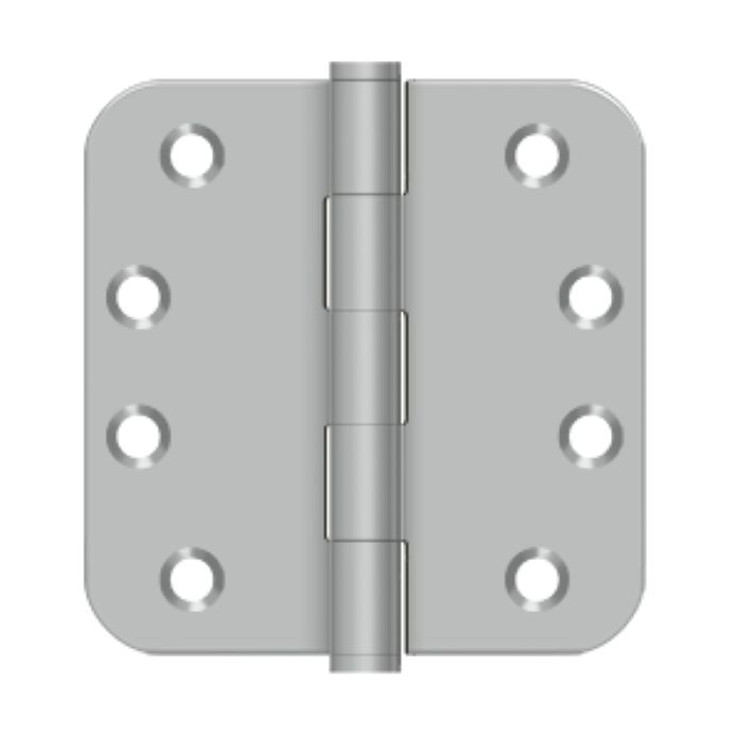 Deltana 4" X 4" Radius Corner Hinge, 5/8", Satin Stainless Steel (Pair)