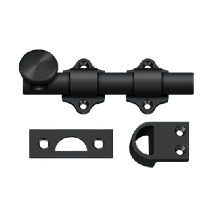 Deltana Dutch Door Bolt 4", Heavy Duty, Matte Black