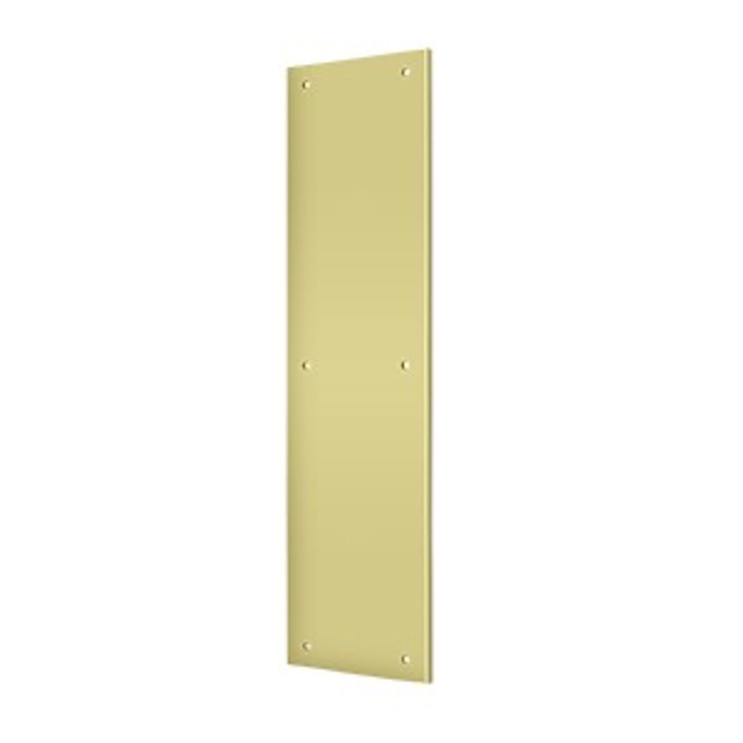 Deltana Push Plate 3-1/2" X 15", Bright Polished Brass