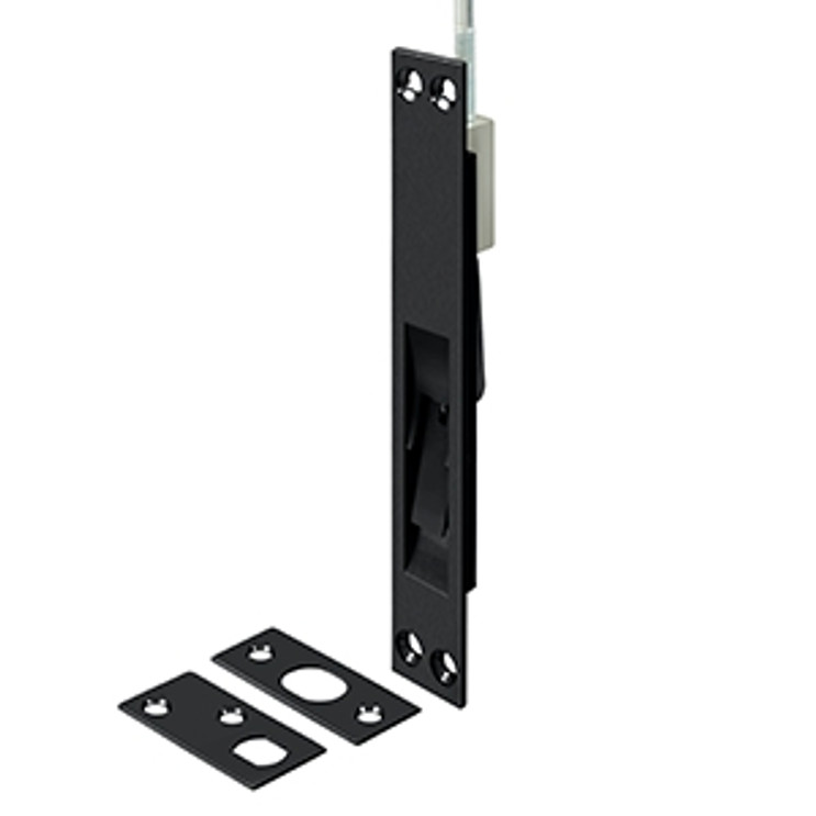 Deltana 12" Extension Flush Bolt, Solid Brass, Painted, Matte Black