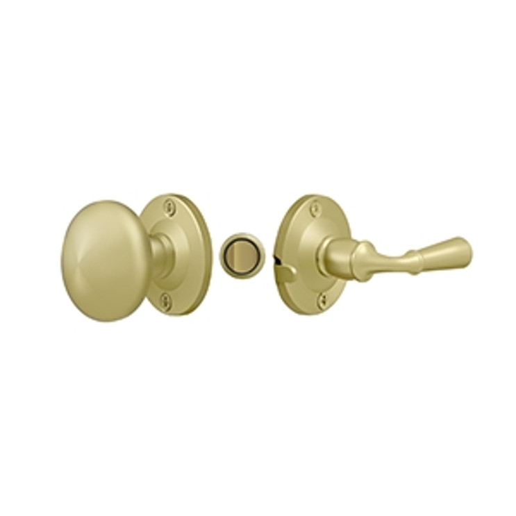 Deltana Storm Door Latch, Round Tubular Lock, 7/8" 1-3/8" Thickness, 1-3/4" Backset, Bright Polished Brass