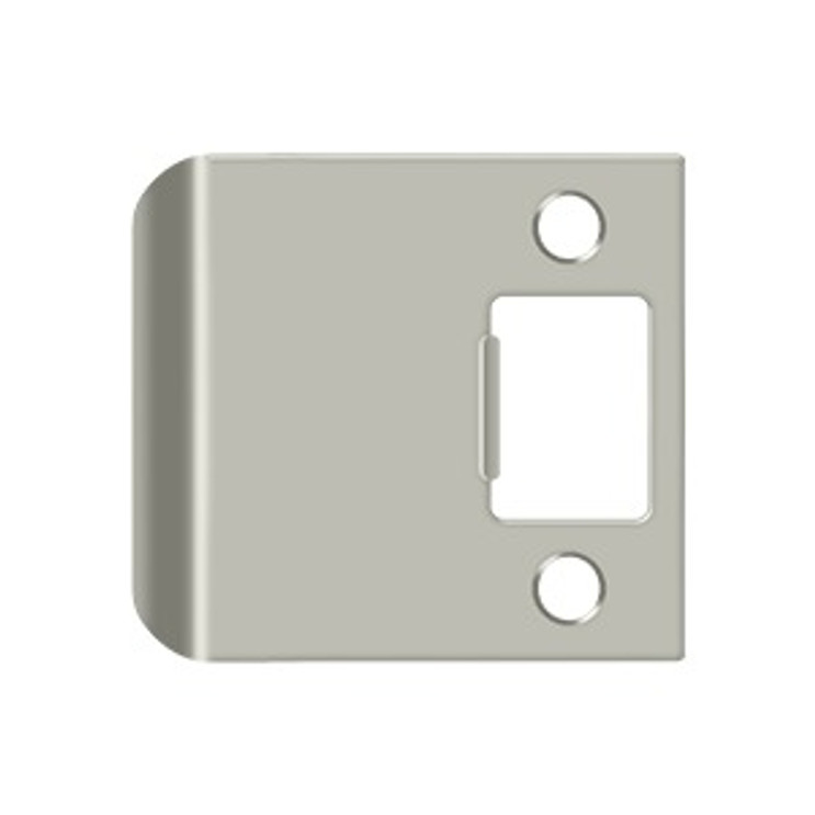 Deltana Extended Lip Strike Replacement For Residential Locks, 2-1/4" X 2-1/2", 2" Extension, Satin Nickel