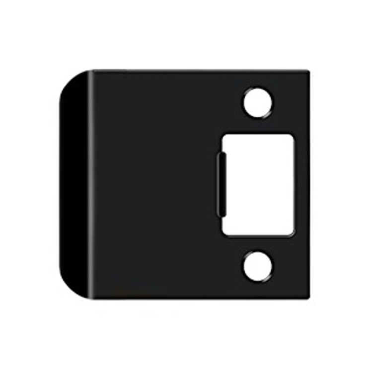 Deltana Extended Lip Strike Replacement For Residential Locks, 2-1/4" X 2-1/2", 2" Extension, Paint, Matte Black