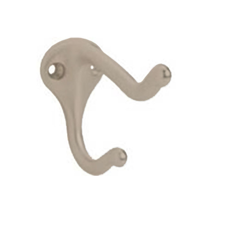 Ives Coat And Hat Hook Traditional Design, Base: 1-3/4" High X 1-3/16" Wide, Projection: 3", Cast Aluminum, /A15, Satin Nickel