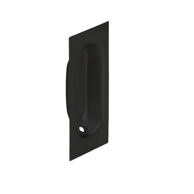 Ives Flush Pull-Rectangle Rectangular, 1-5/16" High, 3-1/8" Wide, 7/16" Deep, Wrought Brass, /B-, Matte Black
