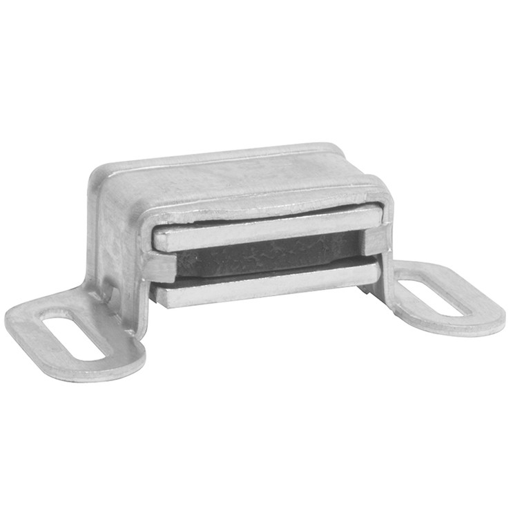 Ives Magnetic Catch Double Pole, 1-1/8" Width X 2-1/16" Length X 5/8" Thick, Case, /A92 Coat, Clear Coated Aluminum