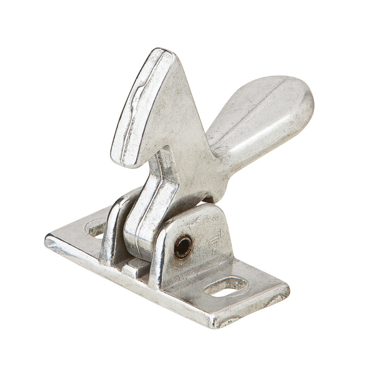 Ives Elbow Catch, Plate: 1-3/8" High X 5/8" Wide, Strike: 13/16" High X 5/8" Wide, Cast, Clear Coated Aluminum