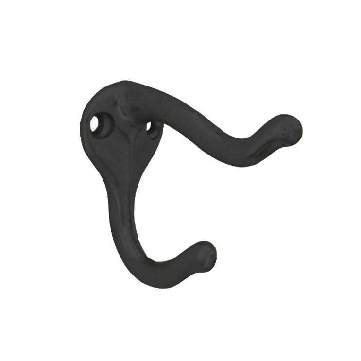 Ives Coat And Hat Hook Traditional Design, Base: 1-3/4" High X 1-3/16" Wide, Projection: 3", Cast Aluminum, A-, Matte Black