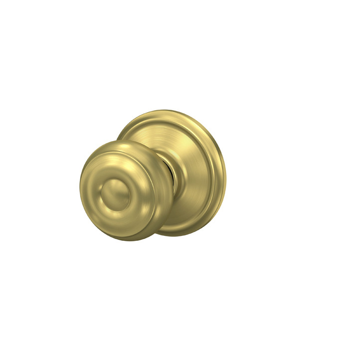Schlage Residential F10 Georgian Passage Knob Lock In Vis Pack Function, Satin Brass