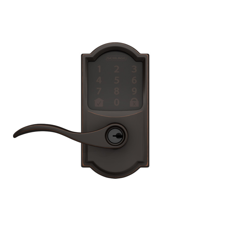 Schlage Residential Encode Smart Wifi Lever Camelot X Accent, Aged Bronze
