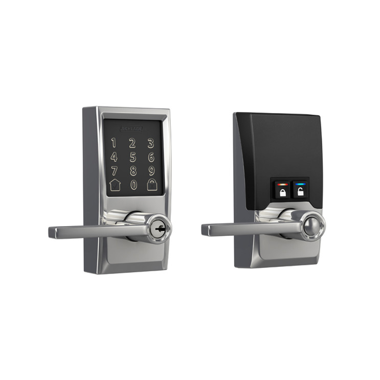 Schlage Residential Encode Smart Wifi Lever Century X Latitude, Bright Polished Chrome