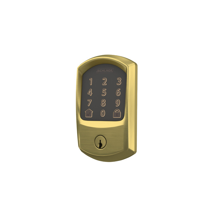 Schlage Residential BE489WBC Encode Smart Wifi Single Cylinder Deadbolt With Touchscreen, Greenwich Trim, Matte Black